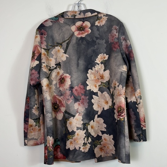 Soft Surroundings Blazer Women Sz Large Petite Floral Print Lightweight Pockets - Picture 6 of 10